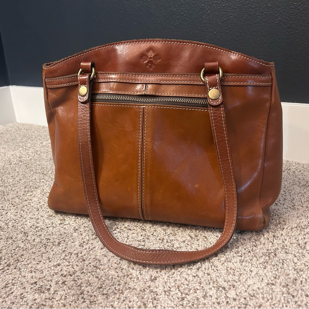 Patricia Nash Poppy Tote 8 Pocket Toffee Brown Purse